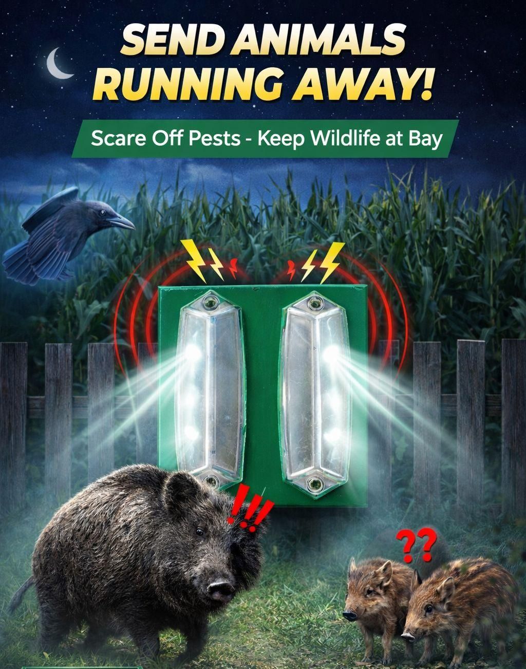 Beast Repellent Solar Warning Lights With Loud Volume